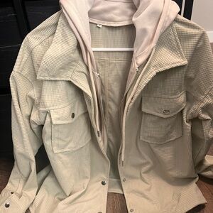 Men's Beige Jacket with Hoodie